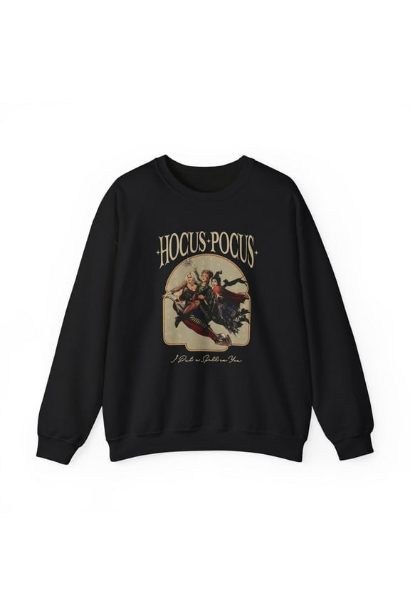 Retro Hocus Pocus Sweatshirt in Black, Sanderson Pullover Sweatshirt, Halloween Sweatshirt