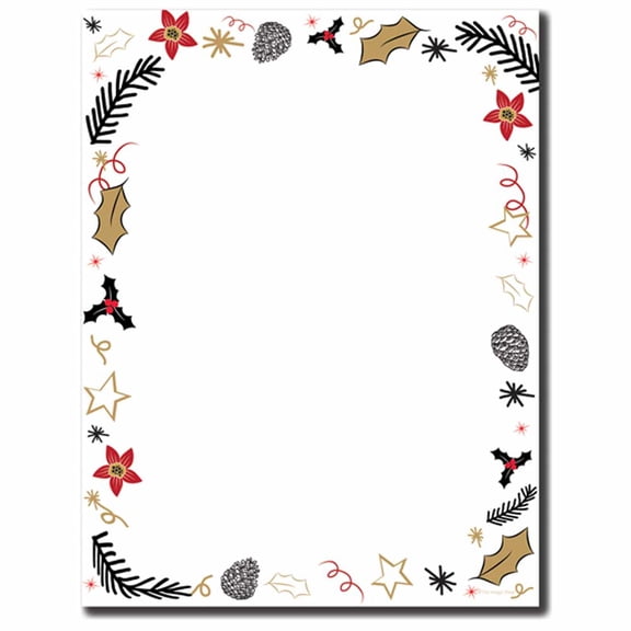 Retro Holiday Letterhead Laser & Inkjet Printer Paper, 100 Sheets