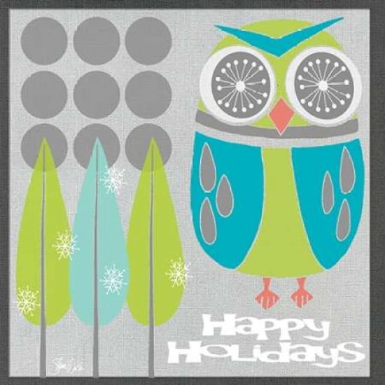 Retro Holiday Owl I Canvas Art - Shanni Welsh (24 x 24)