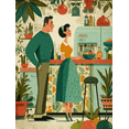 thumbnail image 1 of Retro Holiday Print Art, Happy Holidays Poster, Kitchen Home Decor & Holiday Party Gift, 1 of 8