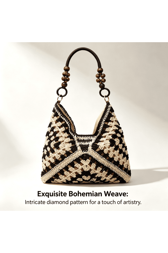 Retro Hollow Woven Women's Bag, Multi-scenario Styling Accessory Bag, Comfortable & Durable Underarm Bag