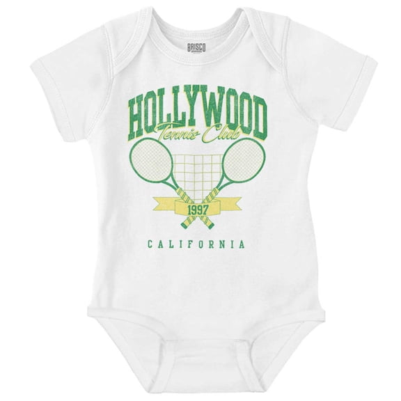 Retro Hollywood Tennis Club Poster Romper Boys or Girls Infant Baby Brisco Brands 6M