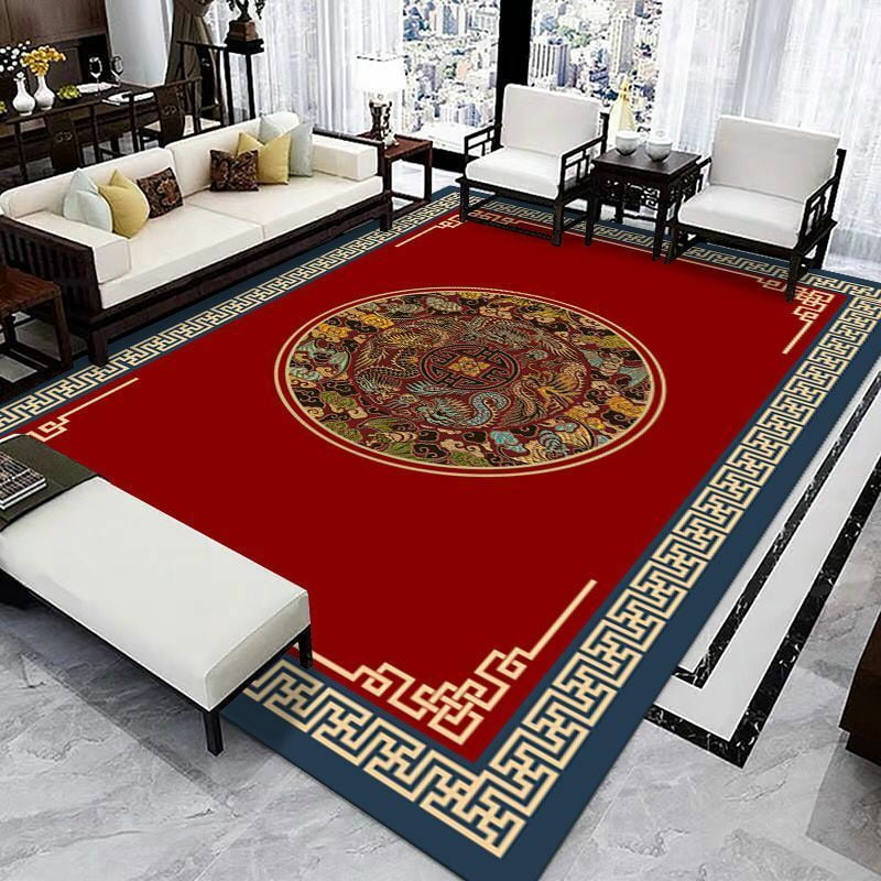 Retro Home Carpet Soft Living Room Carpet Bedroom Nonslip Bedroom
