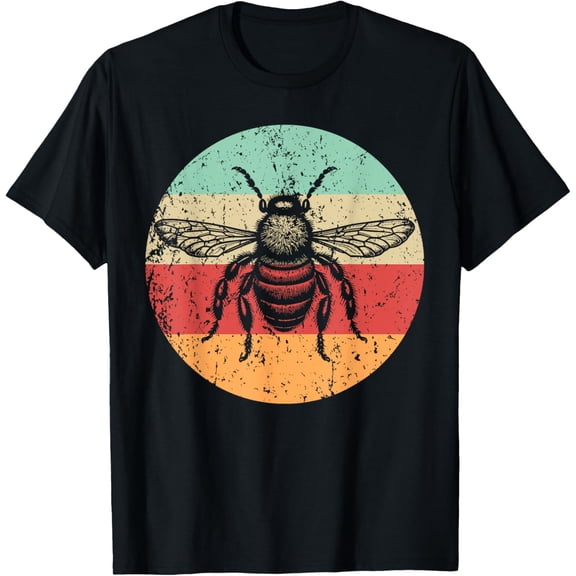 Retro Honey Bee Vintage Style Beekeeper Beekeeping T-Shirt men and women can wear, black, white, gifts