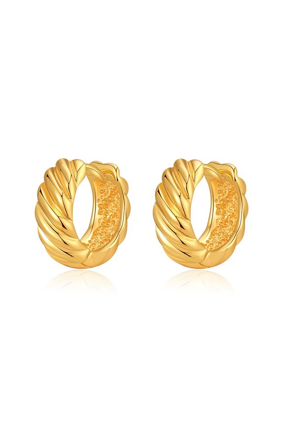 Retro Hong Kong Style Gold Color Retaining Earrings Plated 18K Real Gold 2023 Small And Versatile Advanced Sense Simple Ear Clip