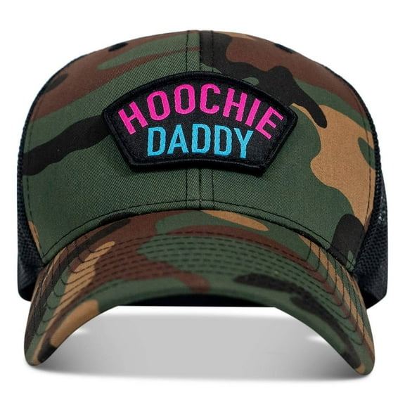 Combat Iron Retro Hoochie Daddy Patch Snapback Hat – BDU Camo Front with Black Mesh Back