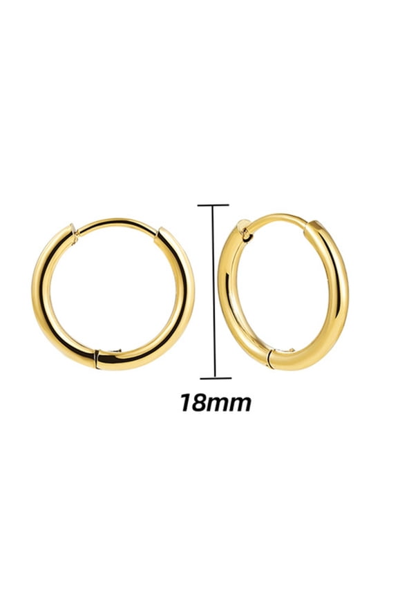 Retro Hoop Earrings Stainless Steel Classic Circle Design Hypoallergenic Durable