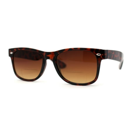 product image of Retro Horn Rim Bi-focal Reading Sunglasses [Bifocal] Tortoise Brown +4.0