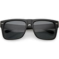 thumbnail image 1 of Retro Horn Rimmed Square Sunglasses Neutral Colored Lens 57mm (Matte Black / Smoke), 1 of 4