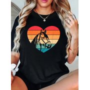 Retro Horse Heart Horseback Riding Horse Lover Women Girls T-Shirt