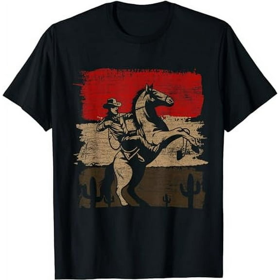 Retro Horse Riding Western Cowboy T-Shirt