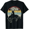 thumbnail image 1 of Retro Horse Riding Yeehaw Rodeo Cowboy Western Country T-Shirt, 1 of 4