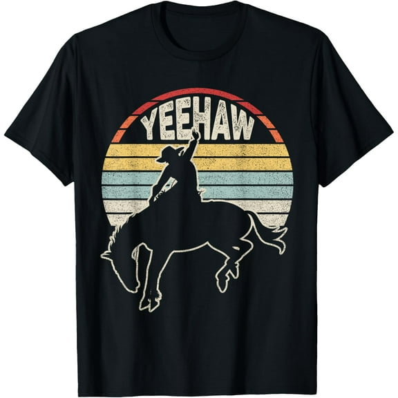 Retro Horse Riding Yeehaw Rodeo Cowboy Western Country T-Shirt