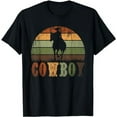 thumbnail image 1 of Retro Horseback Riding Rodeo Western Line Dance Horse Cowboy T-Shirt, 1 of 5