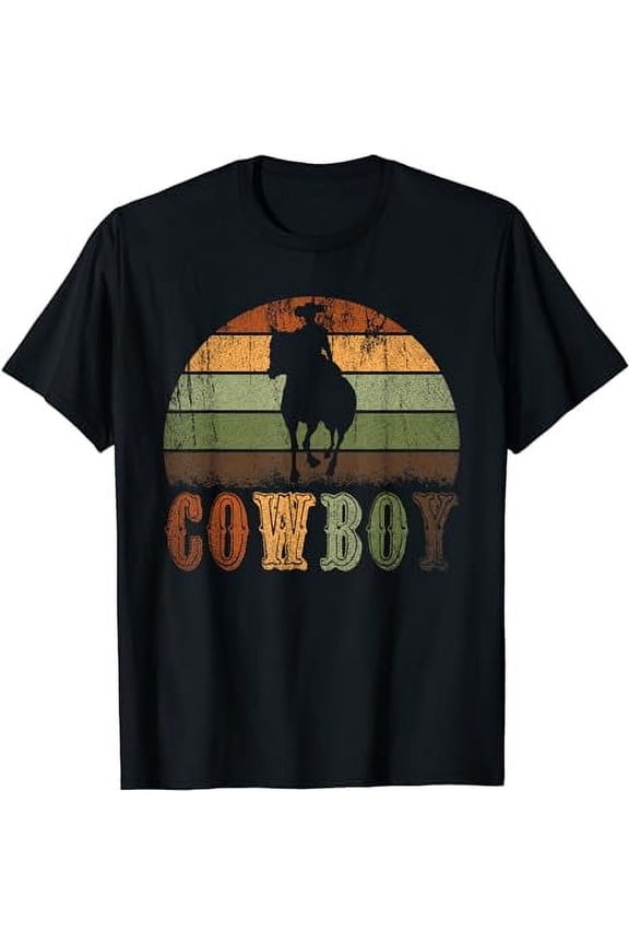 Retro Horseback Riding Rodeo Western Line Dance Horse Cowboy T-Shirt