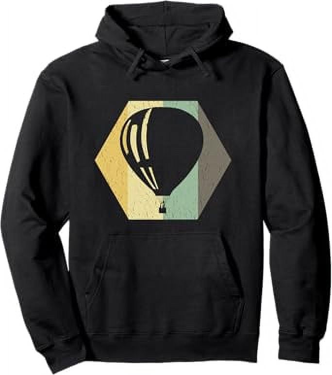 Pink Hot Air Balloon Pattern Print Men Pullover Hoodie