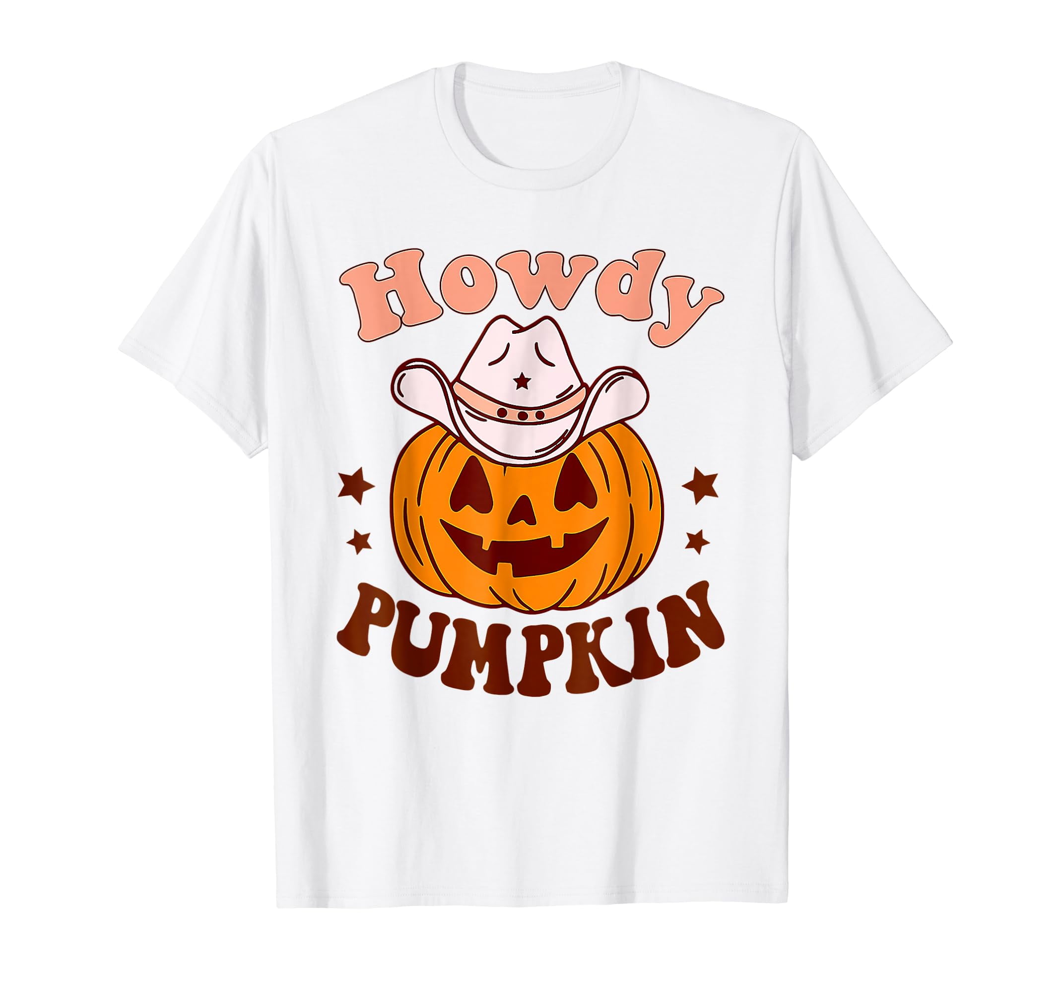 Retro Howdy Pumpkin Fall Autumn Western Halloween Costume White TShirt