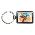 thumbnail image 1 of Retro Hummingbird Colorful Metal Rectangle Keychain, 1 of 7