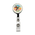 thumbnail image 1 of Retro Hummingbird Colorful Retractable Reel ID Badge Key Card Name Tag Holder with Clip, 1 of 7