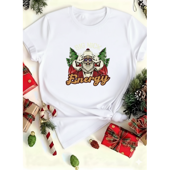 Retro Humor Big Nick Energy Festive Cool Vintage Winter Unisex T-Shirt up to size 5XL