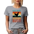 thumbnail image 1 of Retro Humorous Guess What, Chicken Butt, Heather Grey T-Shirt, Medium, 1 of 5