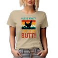 thumbnail image 1 of Retro Humorous Guess What, Chicken Butt, Tan T-Shirt, Large, 1 of 5