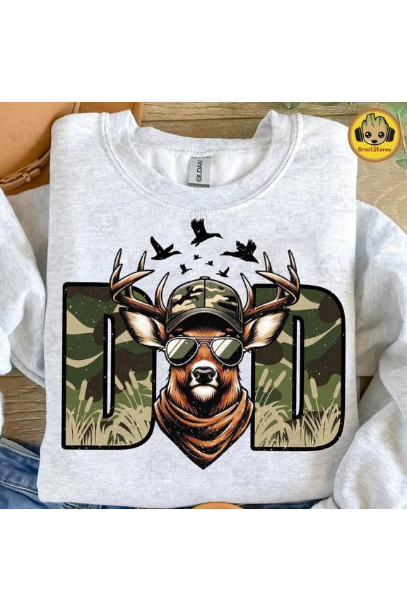 Retro Hunter Dad T-shirt, Deer Hunting Shirt, Camouflage Hunting Shirt , Best Buckin Dad Ever Shirt, Deer Dad Shirt, Father's Day Gift ShirtTH150503