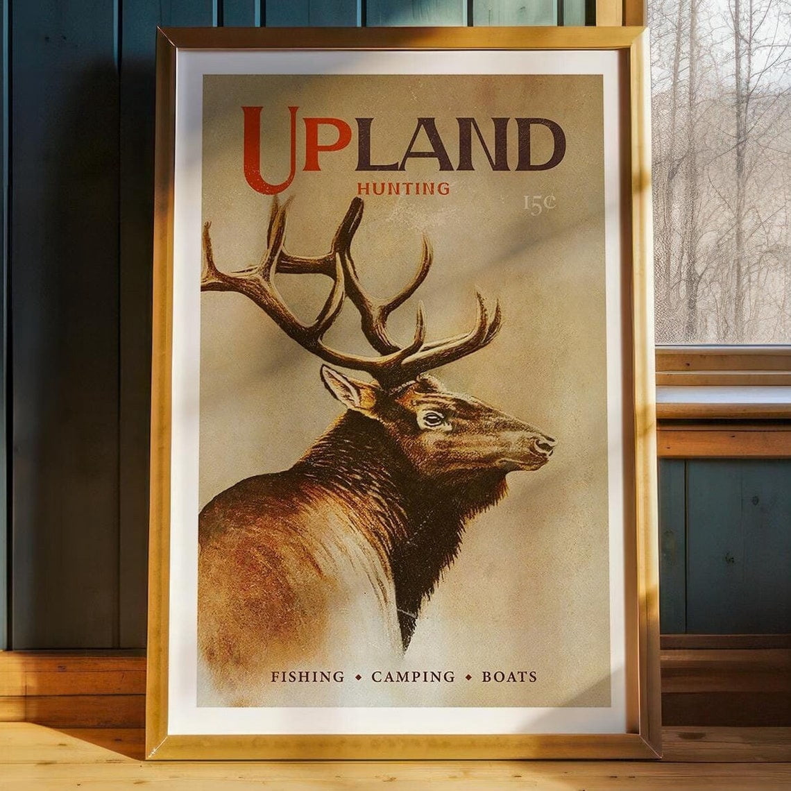 Retro Hunting Buck Print Gift For Hunter Art Poster Retro Hunting Wall ...