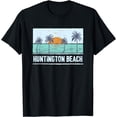 thumbnail image 1 of Retro Huntington Beach California Tropical Sunset Vacation T-Shirt, 1 of 3