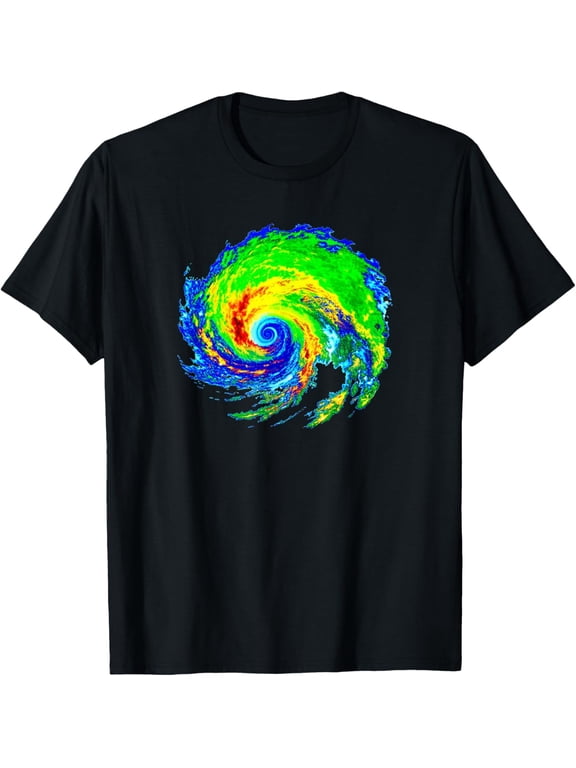 Retro Hurricane Radar Weather Map Graphic T-Shirt - Cool Meteorologist Storm Chaser Science Tee for Men and Women