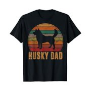 Retro Husky Dad Gift Dog Owner Pet Siberian Huskies Father T-Shirt