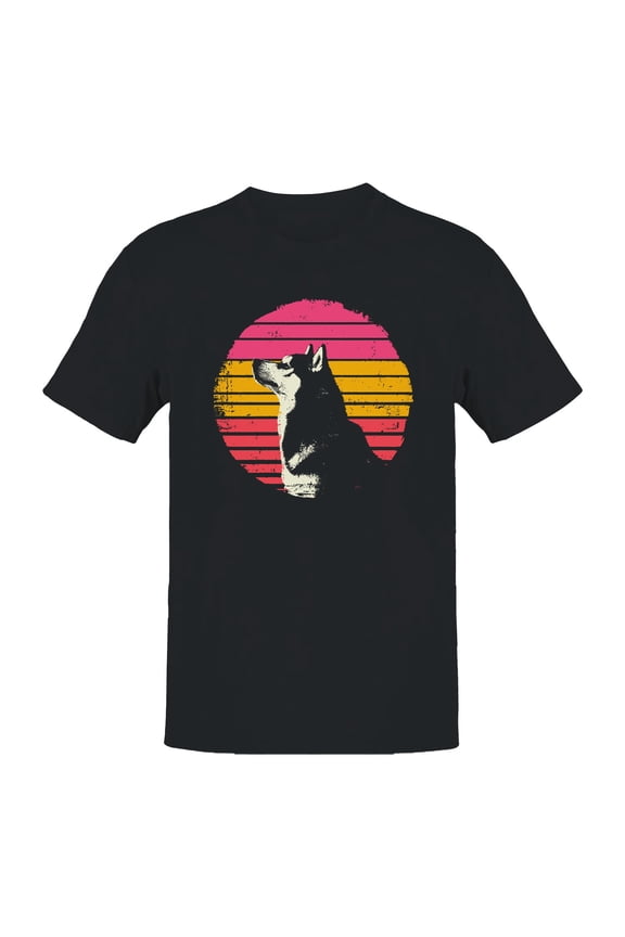 Retro Husky Sunset Men's T-shirt