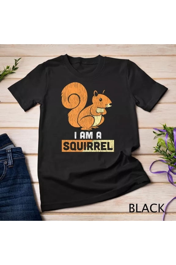Retro I Am A Squirrel Funny Adults Kids Squirrel Costume Premium Unisex S-5XL T-Shirt