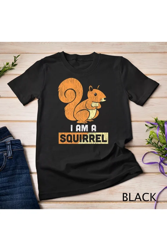 Retro I Am A Squirrel Funny Adults Kids Squirrel Costume Premium Unisex T-shirt, up to size 5XL