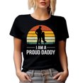 thumbnail image 1 of Retro I Am a Proud Daddy feat. Father & Son - Father's Day or Dad's Birthday, Black T-Shirt, Small, 1 of 5