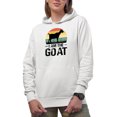 thumbnail image 1 of Retro I Am the Goat, Confident Person Themed, White Hooded Sweatshirt or Hoodie, Large, 1 of 5