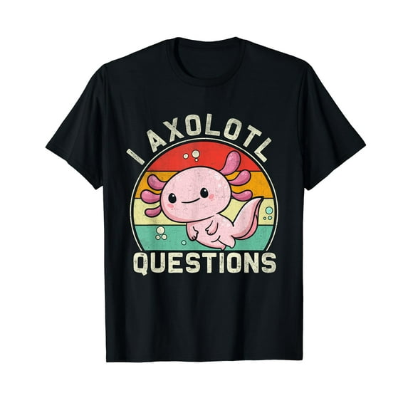 Retro I Axolotl Questions Cute Axolotl T-Shirt