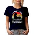 thumbnail image 1 of Retro I Don't Like Morning People or Mornings or People - Funny Night Person, Navy Blue T-Shirt, Medium, 1 of 5