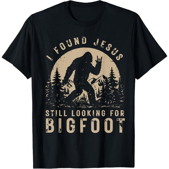 Retro I Found Jesus Still Looking Bigfoot T-Shirt