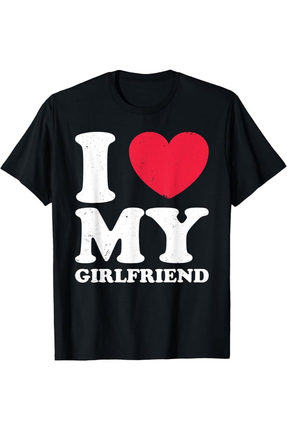 Retro I Heart My Partner T-Shirt Funny Romantic Couple Graphic Tee for Men Women Cute Valentines Day Apparel