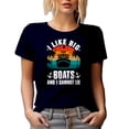 thumbnail image 1 of Retro I Like Big Boats and I Cannot Lie - Boat Enthusiast, Lover or Boater, Navy Blue T-Shirt, 2XL, 1 of 5
