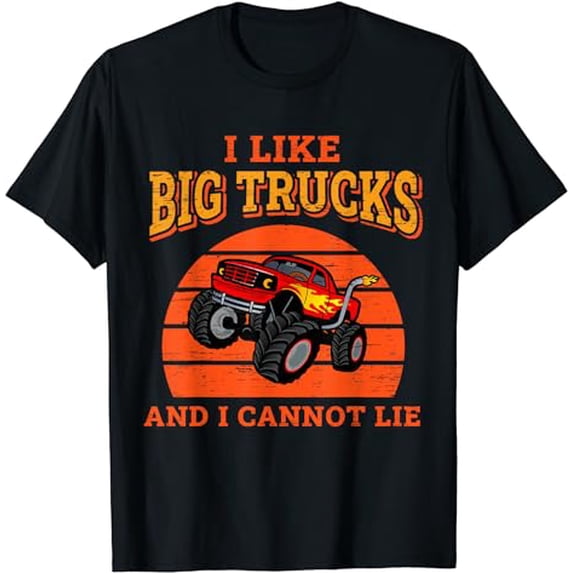 Retro I Like Big Trucks And I Cannot Lie Monster Trucks Car T-Shirt