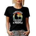 thumbnail image 1 of Retro I Like Cats and Coffee and Maybe 3 People - Cat Lover Introvert, Black T-Shirt, 3XL, 1 of 5