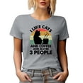 thumbnail image 1 of Retro I Like Cats and Coffee and Maybe 3 People, Cat Lover Introvert, Heather Grey T-Shirt, XL, 1 of 5