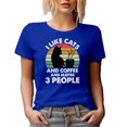 thumbnail image 1 of Retro I Like Cats and Coffee and Maybe 3 People - Cat Lover Introvert, Royal Blue T-Shirt, Large, 1 of 5
