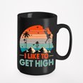 thumbnail image 1 of Retro I Like to Get High - Rock Climbing Enthusiast or Mountain Climber, Black 15oz Ceramic Mug, 1 of 5