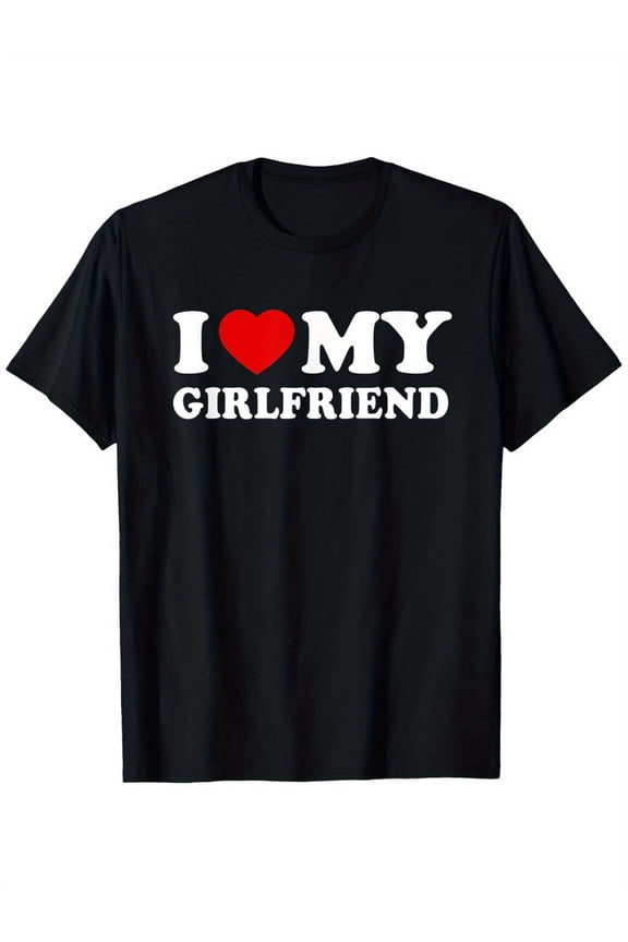 Retro I Love My Partner T-Shirt Funny Romantic Heart Graphic Tee for Men Women Cute Anniversary Gift Black Cotton Top
