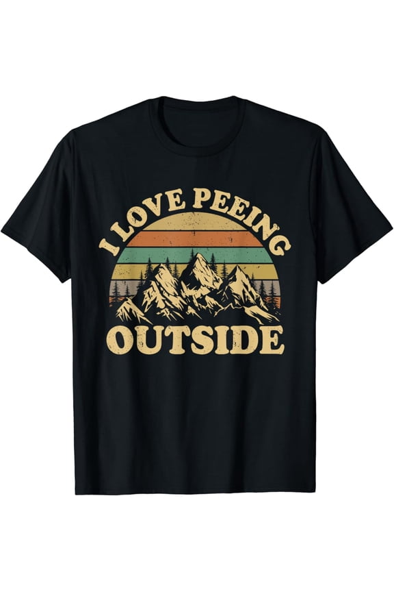 Retro I Love Peeing Outside Camping Hiking Camper Men Women T-Shirt, Unisex T-Shirt