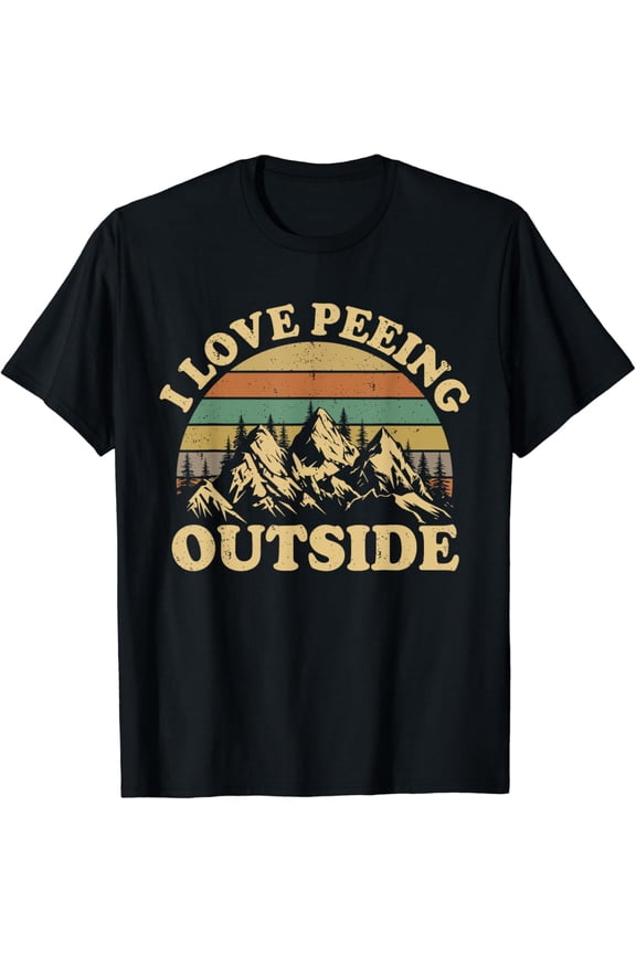 Retro I Love Peeing Outside Camping Hiking Camper Men Women T Shirt