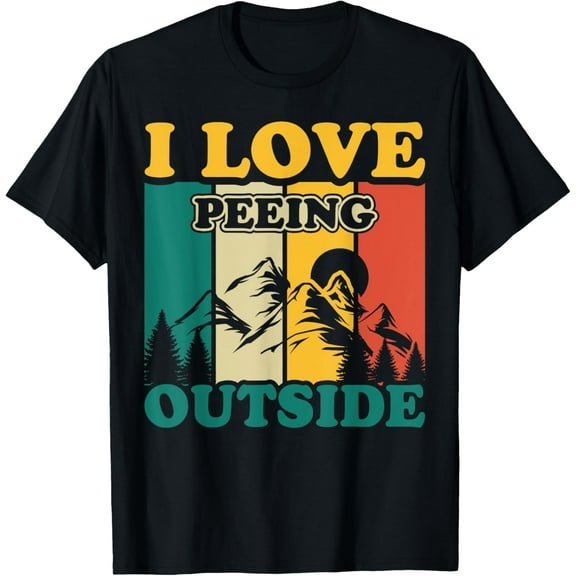 Retro I Love Peeing Outside Hiking Camping Matching Group T-Shirt